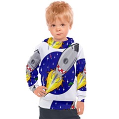 Rocket Ship Launch Vehicle Moon Kids  Hooded Pullover