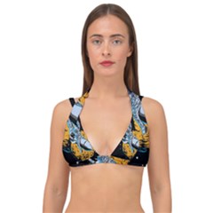 Astronaut Planet Space Science Double Strap Halter Bikini Top