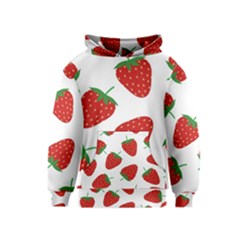 Seamless Pattern Fresh Strawberry Kids  Pullover Hoodie by Salman4z