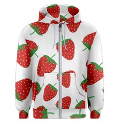 Seamless Pattern Fresh Strawberry Men s Zipper Hoodie by Salman4z