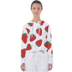 Seamless Pattern Fresh Strawberry Women s Slouchy Sweat by Salman4z