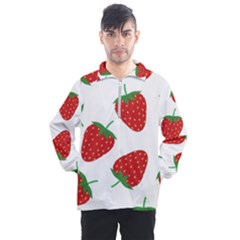 Seamless Pattern Fresh Strawberry Men s Half Zip Pullover by Salman4z