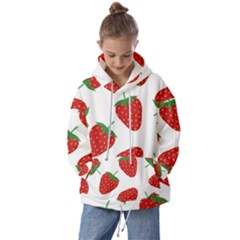 Seamless Pattern Fresh Strawberry Kids  Oversized Hoodie by Salman4z