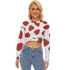 Seamless Pattern Fresh Strawberry Lightweight Long Sleeve Sweatshirt by Salman4z