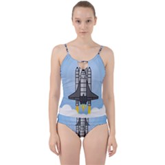 Rocket Shuttle Spaceship Science Cut Out Top Tankini Set by Salman4z