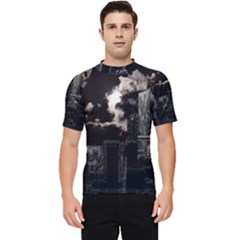 City Night Moon Skyline Skyscraper Men s Short Sleeve Rash Guard by Salman4z