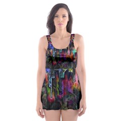 Grunge Paint Splatter Splash Ink Skater Dress Swimsuit by Salman4z