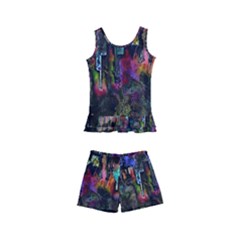 Grunge Paint Splatter Splash Ink Kids  Boyleg Swimsuit by Salman4z