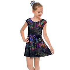 Grunge Paint Splatter Splash Ink Kids  Cap Sleeve Dress by Salman4z