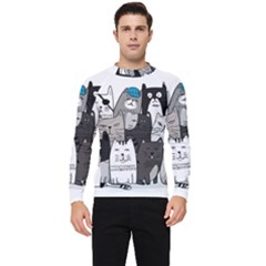 Cute Cat Hand Drawn Cartoon Style Men s Long Sleeve Rash Guard by Salman4z