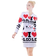 I Love Old Fashioned Button Long Sleeve Dress by ilovewhateva