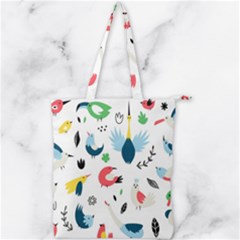 Vector Set Isolates With Cute Birds Scandinavian Style Double Zip Up Tote Bag by Salman4z
