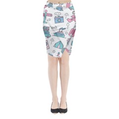 Transportation Seamless Pattern Midi Wrap Pencil Skirt by Salman4z