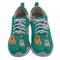 Seamless-pattern-cute-cat-cartoon-with-hand-drawn-style Women Athletic Shoes by Salman4z