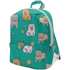 Seamless-pattern-cute-cat-cartoon-with-hand-drawn-style Zip Up Backpack by Salman4z