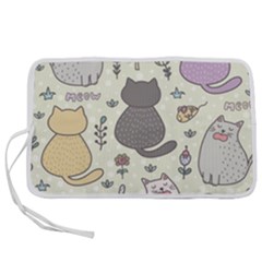 Funny Cartoon Cats Seamless Pattern Pen Storage Case (l)