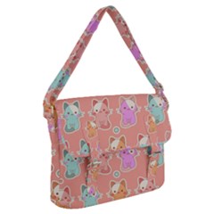 Cute-kawaii-kittens-seamless-pattern Buckle Messenger Bag by Salman4z