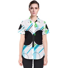 Geometric-shapes-background Women s Short Sleeve Shirt