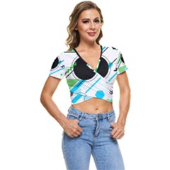 Geometric-shapes-background Short Sleeve Foldover Tee