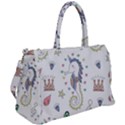 Seamless-pattern-cute-unicorn-cartoon-hand-drawn Duffel Travel Bag View2