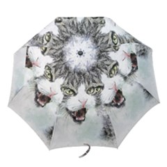 Cat Pet Art Abstract Watercolor Folding Umbrellas