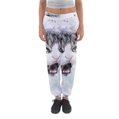 Cat Pet Art Abstract Watercolor Women s Jogger Sweatpants