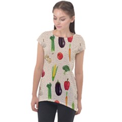 Vegetables Cap Sleeve High Low Top by SychEva