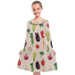 Vegetables Kids  Midi Sailor Dress by SychEva