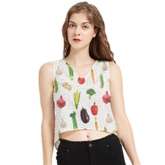 Vegetable V-neck Cropped Tank Top by SychEva