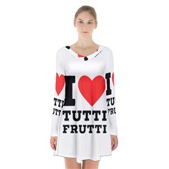 I Love Tutti Frutti Long Sleeve Velvet V-neck Dress