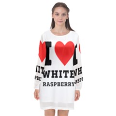 I Love White Raspberry Long Sleeve Chiffon Shift Dress  by ilovewhateva