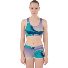 Tsunami Tidal Waves Wave Minimalist Ocean Sea Work It Out Gym Set by Ravend