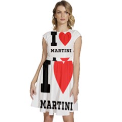 I Love Martini Cap Sleeve High Waist Dress by ilovewhateva