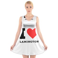 I Love Lamington V-neck Sleeveless Dress by ilovewhateva