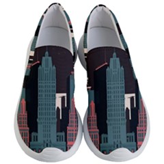 New York City Nyc Skyline Cityscape Women s Lightweight Slip Ons