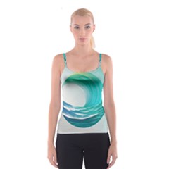 Tsunami Tidal Wave Wave Minimalist Ocean Sea Spaghetti Strap Top by Ravend