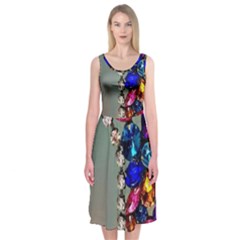 Colorful Diamonds Midi Sleeveless Dress by Sparkle