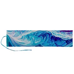Tsunami Waves Ocean Sea Nautical Nature Water Roll Up Canvas Pencil Holder (l) by Ravend