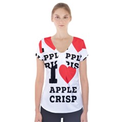 I Love Apple Crisp Short Sleeve Front Detail Top by ilovewhateva