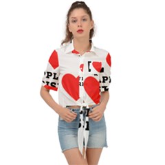 I Love Apple Crisp Tie Front Shirt  by ilovewhateva