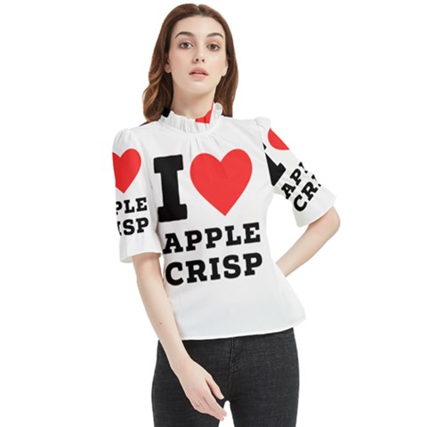 I Love Apple Crisp Frill Neck Blouse by ilovewhateva