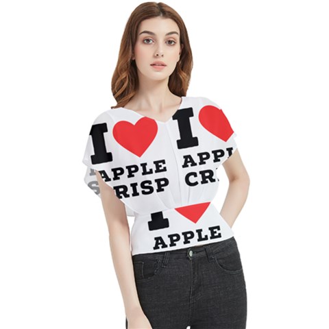 I Love Apple Crisp Butterfly Chiffon Blouse by ilovewhateva