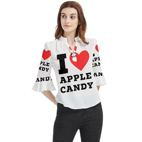 I Love Apple Candy Loose Horn Sleeve Chiffon Blouse by ilovewhateva