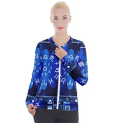 Astrology Horoscopes Constellation Casual Zip Up Jacket