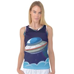 Ufo-alien-spaceship-galaxy Women s Basketball Tank Top by Salman4z