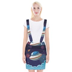 Ufo-alien-spaceship-galaxy Braces Suspender Skirt by Salman4z