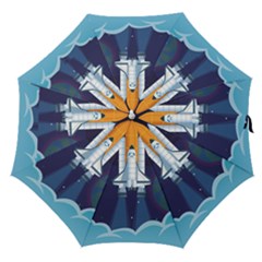 Spaceship-milkyway-galaxy Straight Umbrellas by Salman4z