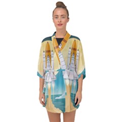 Space-exploration-illustration Half Sleeve Chiffon Kimono by Salman4z