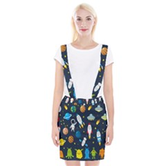 Big-set-cute-astronauts-space-planets-stars-aliens-rockets-ufo-constellations-satellite-moon-rover-v Braces Suspender Skirt by Salman4z