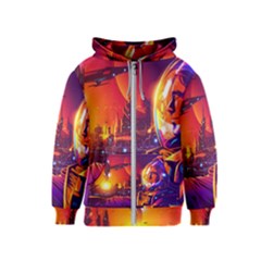 Far-future-human-colonization Kids  Zipper Hoodie by Salman4z